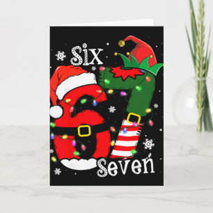 Rolig Six Seven 67 Meme 6 7 Elf Santa Jul Pyjamas Kort