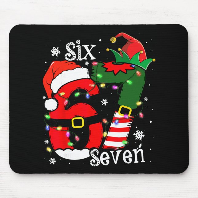 Rolig Six Seven 67 Meme 6 7 Elf Tomte Jul Pajamas Musmatta (Framsidan)