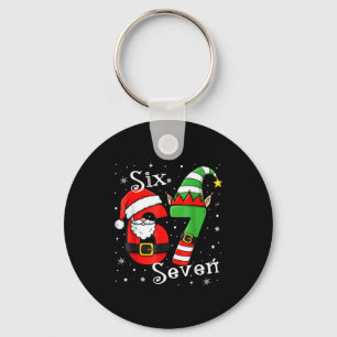 Rolig Six Seven 67 Meme 6 7 Elf Tomte Jul Pyjamas Nyckelring