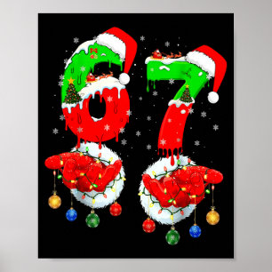 Rolig Six Seven 67 Meme 6 7 Jul Tomte Hand B Poster