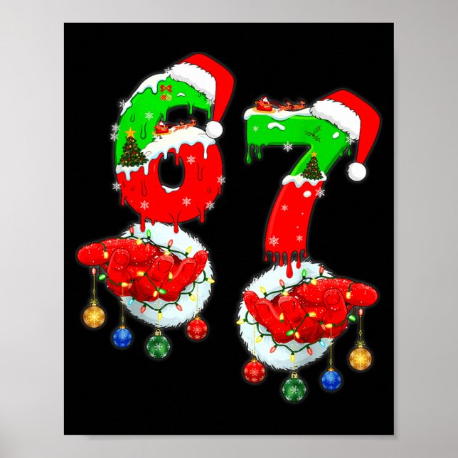 Rolig Six Seven 67 Meme 6 7 Jul Tomte Hand B Poster (Framsidan)