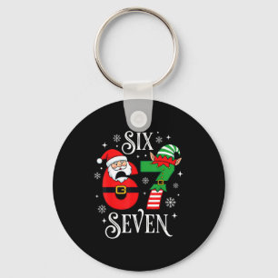 Rolig Six Seven 67 Meme 6 7 Tomte Santa Jul Pyjama Nyckelring