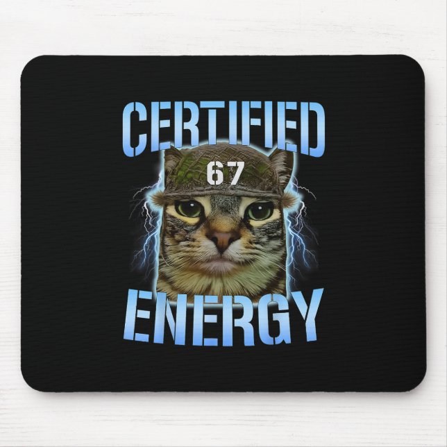 Rolig Six Seven 67 Meme Certifierad Energi Förbann Musmatta (Framsidan)