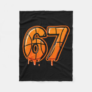 Rolig Six Seven 67 Meme Gen Alpha 67 Basketboll Fö Fleecefilt