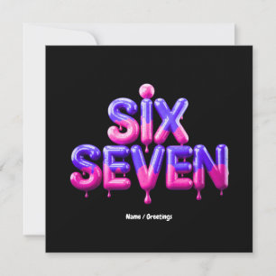 Rolig Six Seven 67 Meme Gen Alpha Cool Viral Stil Inbjudningar