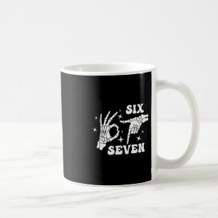 Rolig Six Seven 67 Meme Gen Alpha Skelett Händer Kaffemugg