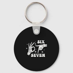 Rolig Six Seven 67 Meme Gen Alpha Skelett Händer Nyckelring
