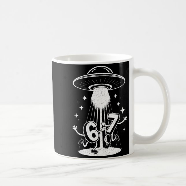 Rolig Six Seven 67 Meme Internet Meme Ufo Gen Alfa Kaffemugg (Höger)