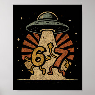 Rolig Six Seven 67 Meme Internet Meme Ufo Gen Alph Poster
