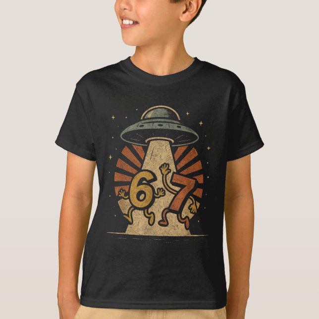 Rolig Six Seven 67 Meme Internet Meme Ufo Gen Alph T Shirt (Framsida)