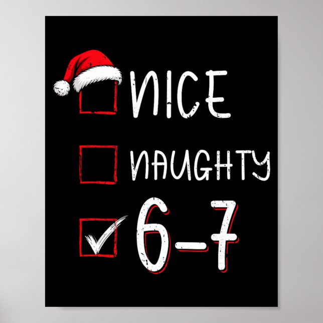 Rolig Six Seven 67 Meme Trevlig Busig Jul Shi Poster (Framsidan)