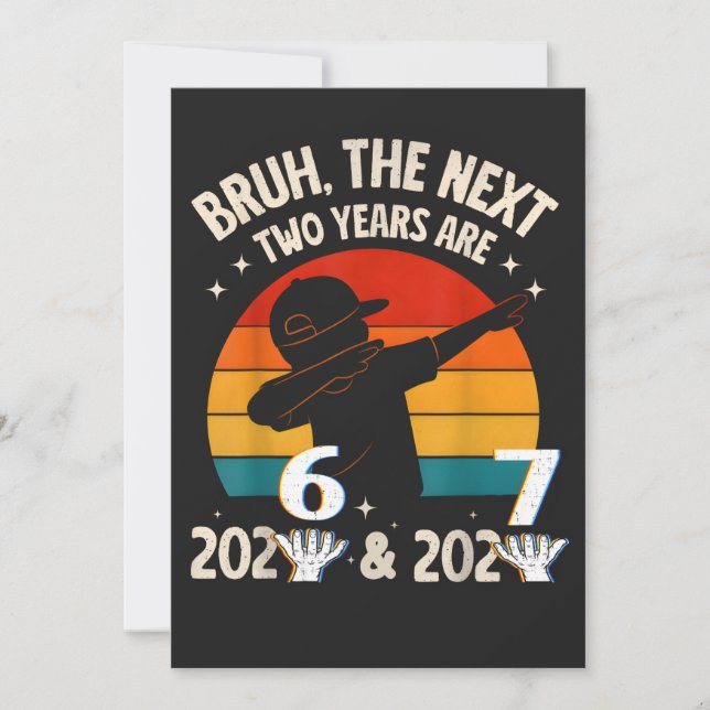 Rolig Six Seven “67” NYE Barn Nyår 2026-2027  Julkort (Framsida)