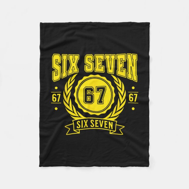Rolig Six Seven 6 7 67 Meme Gen Alpha Slang Pojkar Fleecefilt (Framsidan)