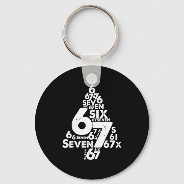 Rolig Six Seven 6 7 Julgran Meme Jul  Nyckelring (Framsida)