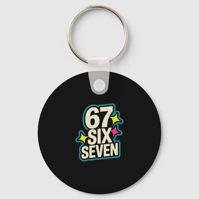 Rolig Six Seven 6 7 Meme 1  Nyckelring (Framsida)