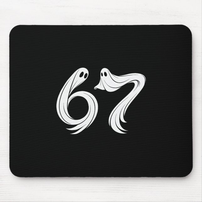 Rolig Six Seven 6 7 Meme 67 Design Spöke Halloween Musmatta (Framsidan)