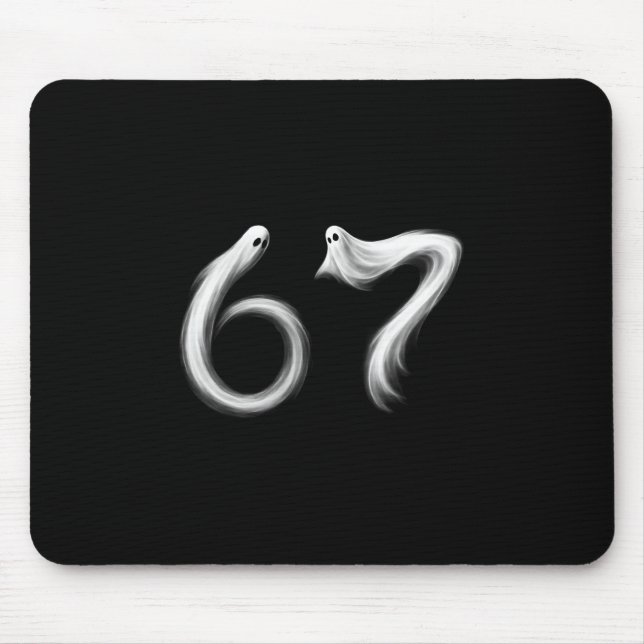 Rolig Six Seven 6 7 Meme 67 Design Spöke Halloween Musmatta (Framsidan)