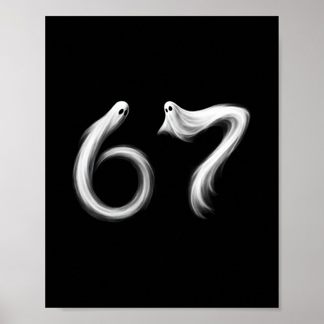 Rolig Six Seven 6 7 Meme 67 Design Spöke Halloween Poster (Framsidan)