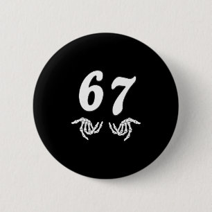 Rolig Six Seven 6 7 Meme 67 Skelett Hand Halloween Knapp