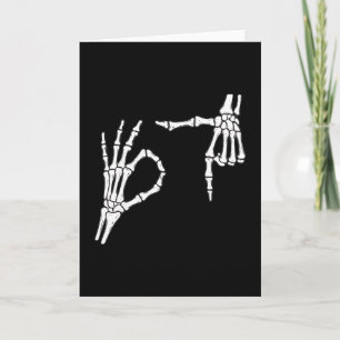 Rolig Six Seven 6 7 Meme 67 Skelett Hand Halloween Kort