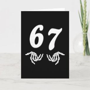 Rolig Six Seven 6 7 Meme 67 Skelett Hand Halloween Kort