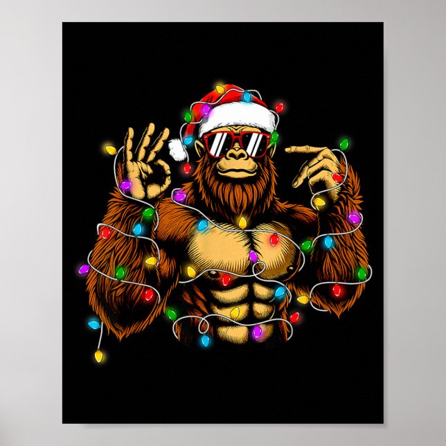 Rolig Six Seven 6 7 Meme Bigfoot Julbelysning  Poster (Framsidan)