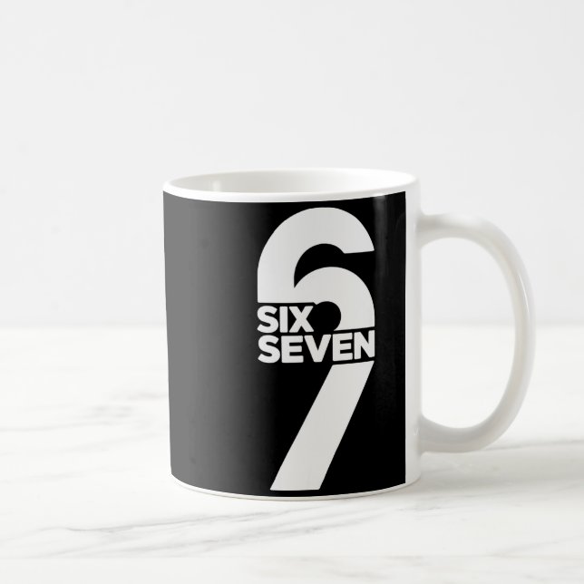 Rolig Six Seven 6 7 Meme Citat Gen Alpha Slang Kaffemugg (Höger)