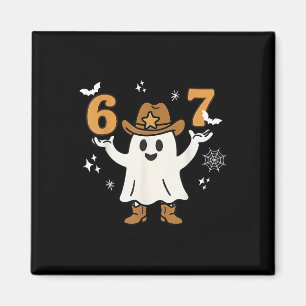 Rolig Six Seven 6 7 Meme Cowboy Spöke Halloween Co Magnet