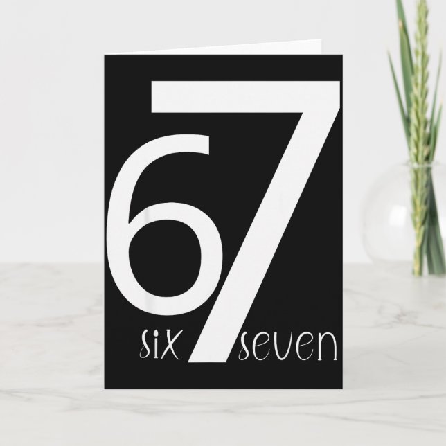 Rolig Six Seven 6 7 Meme Design 6 7  Kort (Framsida)