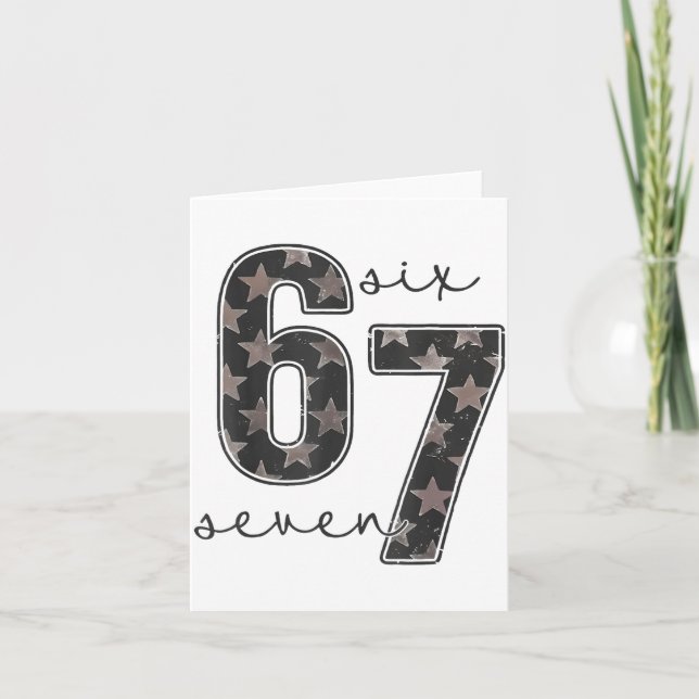 Rolig Six Seven 6 7 Meme-design  Kort (Framsida)