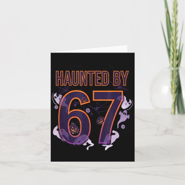 Rolig Six Seven 6 7 Meme Design Par Halloween  Kort (Framsida)