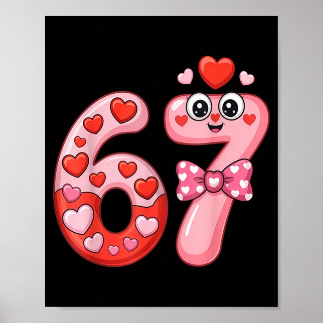 Rolig Six Seven 6 7 Meme För Män Kvinnor Barn Vale Poster (Framsidan)