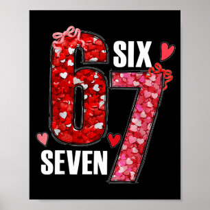 Rolig Six Seven 6 7 Meme För Män Kvinnor Barn Vale Poster