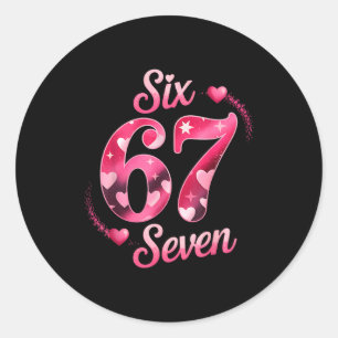 Rolig Six Seven 6 7 Meme För Män Kvinnor Barn Vale Runt Klistermärke