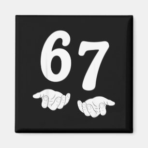 Rolig Six Seven 6 7 Meme Gen Alpha Slang 67 Händer Magnet