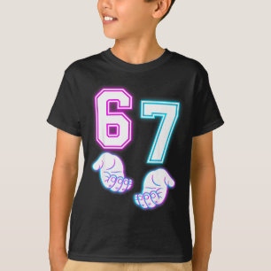 Rolig Six Seven 6 7 Meme Gen Alpha Slang 6 7 Glowi T Shirt