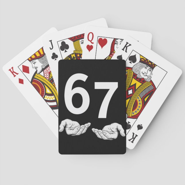 Rolig Six Seven 6 7 Meme Gen Alpha Slang 6 7 Hände Casinokort (Baksidan)