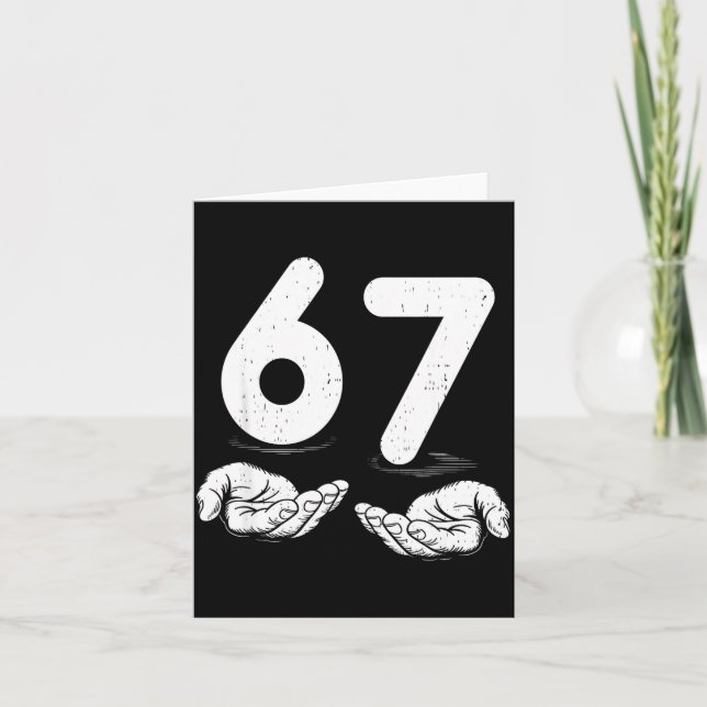 Rolig Six Seven 6 7 Meme Gen Alpha Slang 6 7 Hände Kort (Framsida)