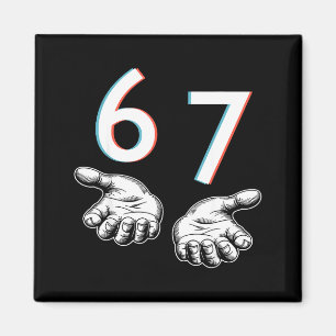 Rolig Six Seven 6 7 Meme Gen Alpha Slang 6 7 Hände Magnet