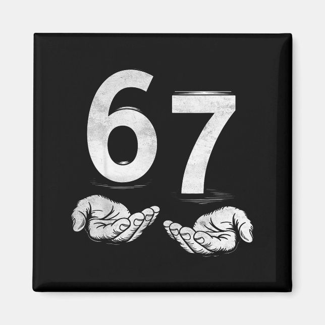Rolig Six Seven 6 7 Meme Gen Alpha Slang 6 7 Hände Magnet (Framsidan)