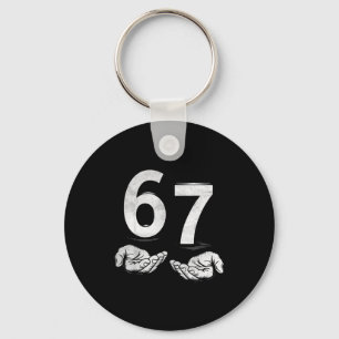 Rolig Six Seven 6 7 Meme Gen Alpha Slang 6 7 Hände Nyckelring