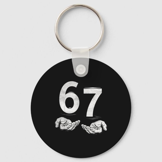 Rolig Six Seven 6 7 Meme Gen Alpha Slang 6 7 Hände Nyckelring (Framsida)