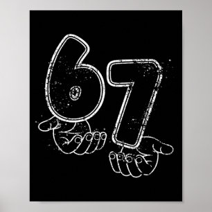 Rolig Six Seven 6 7 Meme Gen Alpha Slang 6 7 Hände Poster