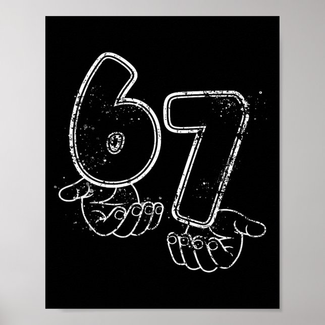 Rolig Six Seven 6 7 Meme Gen Alpha Slang 6 7 Hände Poster (Framsidan)