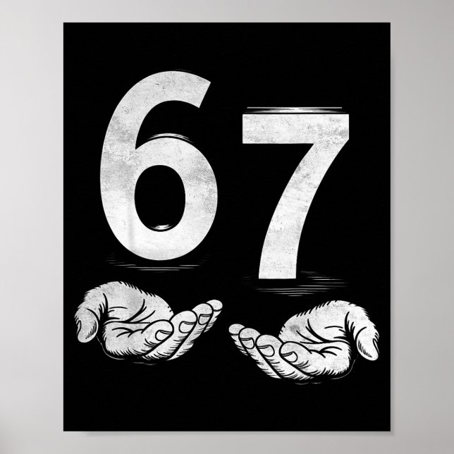 Rolig Six Seven 6 7 Meme Gen Alpha Slang 6 7 Hände Poster (Framsidan)