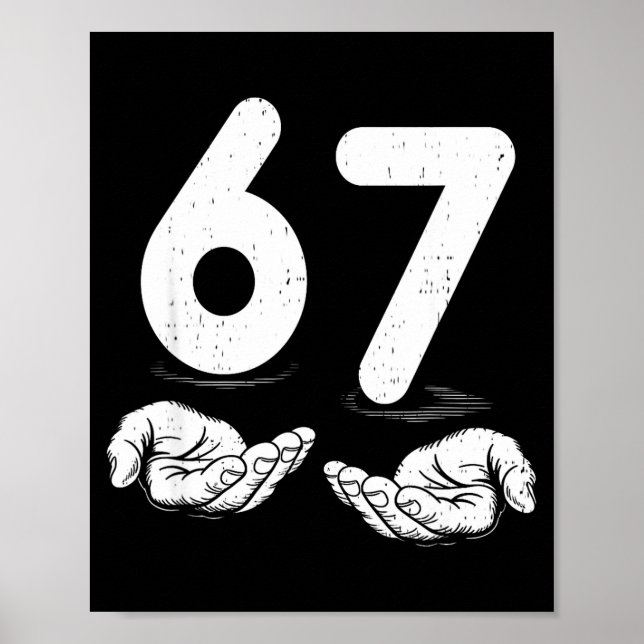 Rolig Six Seven 6 7 Meme Gen Alpha Slang 6 7 hände Poster (Framsidan)