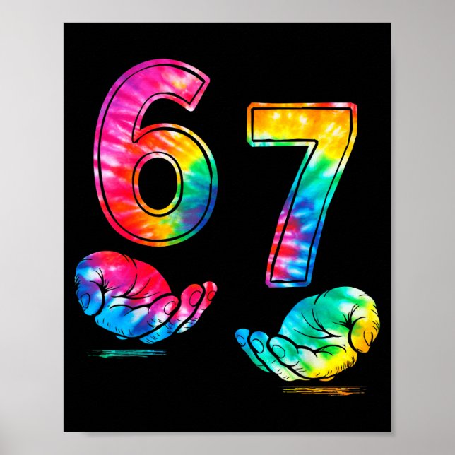 Rolig Six Seven 6 7 Meme Gen Alpha Slang 6 7 Hände Poster (Framsidan)
