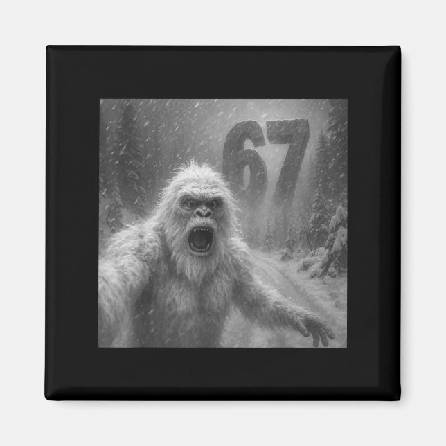 Rolig Six Seven 6 7 Meme Gen Z Alpha Slang Yeti Se Magnet (Framsidan)