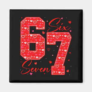 Rolig Six Seven 6 7 Meme Hjärtan Cupid Alla Hjärta Magnet