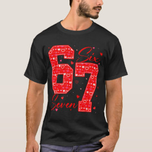 Rolig Six Seven 6 7 Meme Hjärtan Cupid Alla Hjärta T Shirt